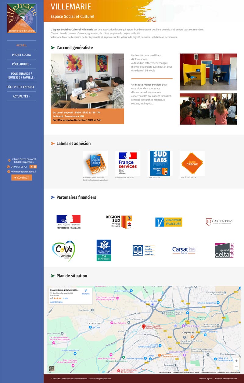 Site centre social Carpentras Vaucluse by Graficjooz