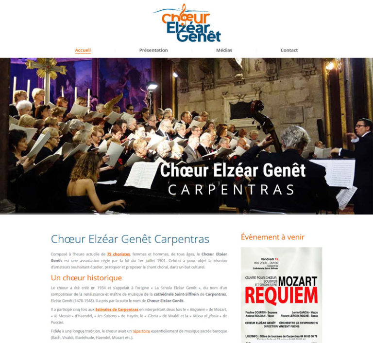 creation de site wordpress : choeur elzear genet carpentras