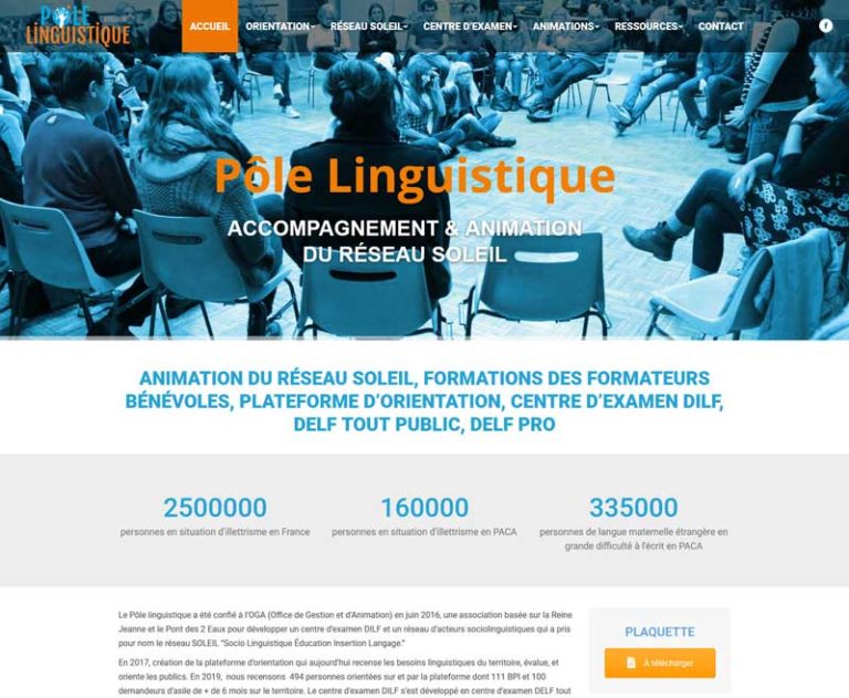 création de site avignon : pole linguistique par graficjooz