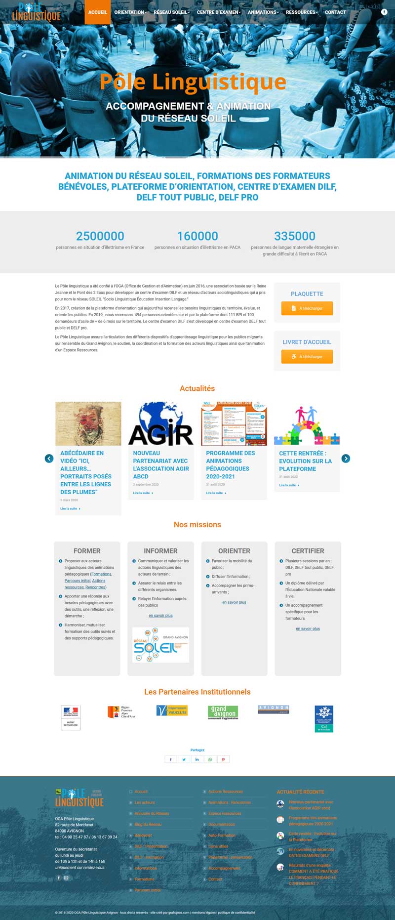 création de site avignon : pole linguistique par graficjooz