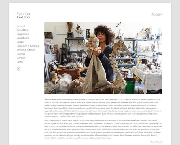 création de site wordpress de Sabrina Gruss par graficjooz