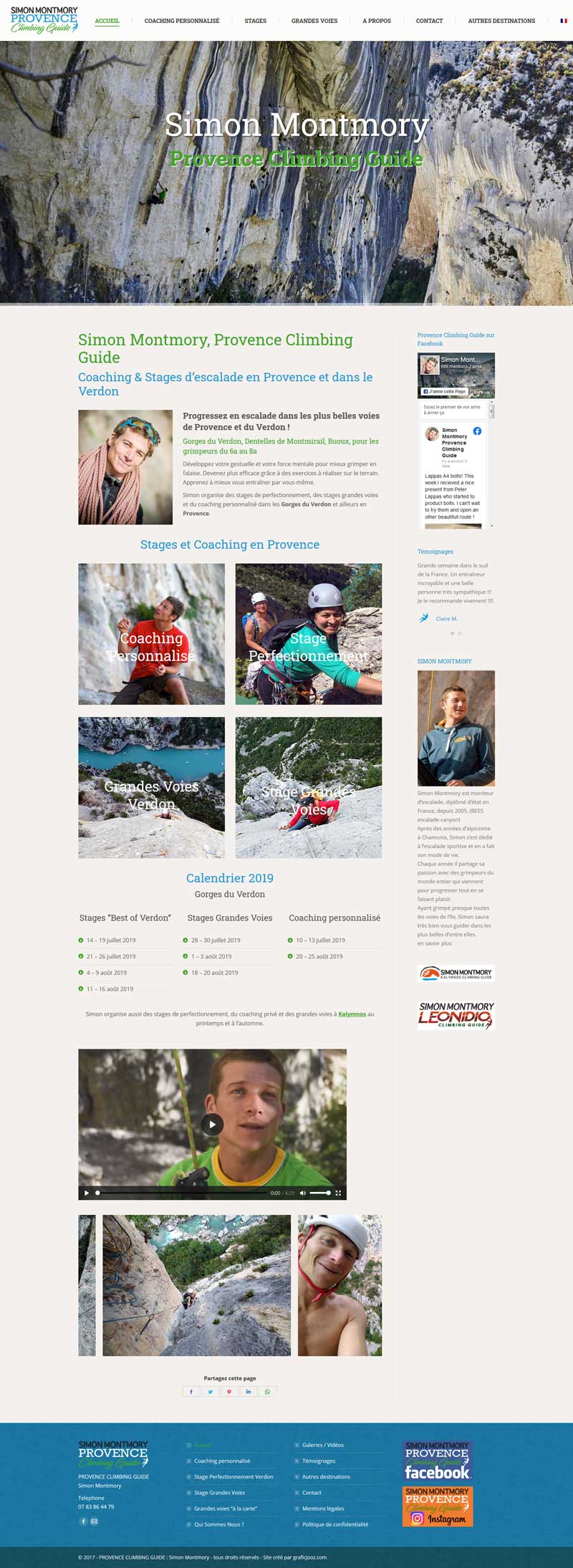 création site web Provence Climbing Guide par graficjooz.com