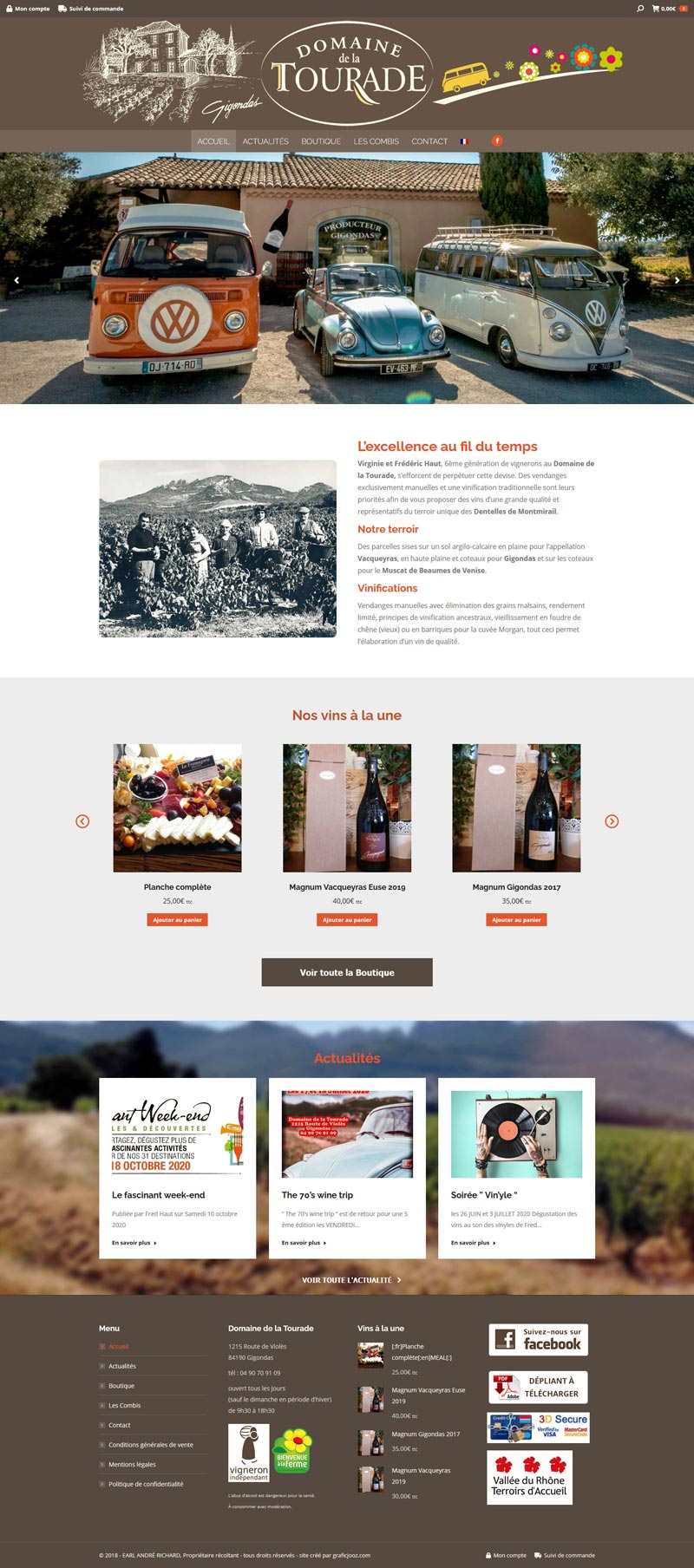 création de site e-commerce vaucluse : domaine de la tourade