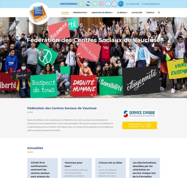 graficjooz.com création de site: fédération des centres sociaux de vaucluse