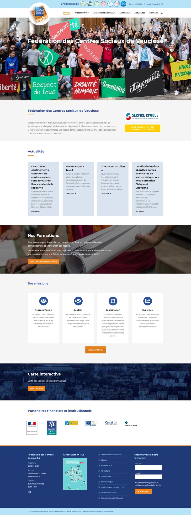 graficjooz.com création de site: fédération des centres sociaux de vaucluse