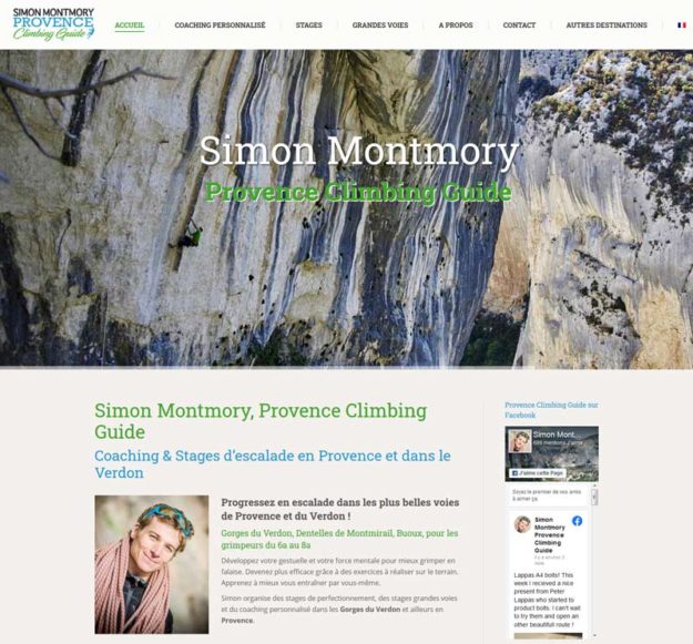 création site web Provence Climbing Guide par graficjooz.com