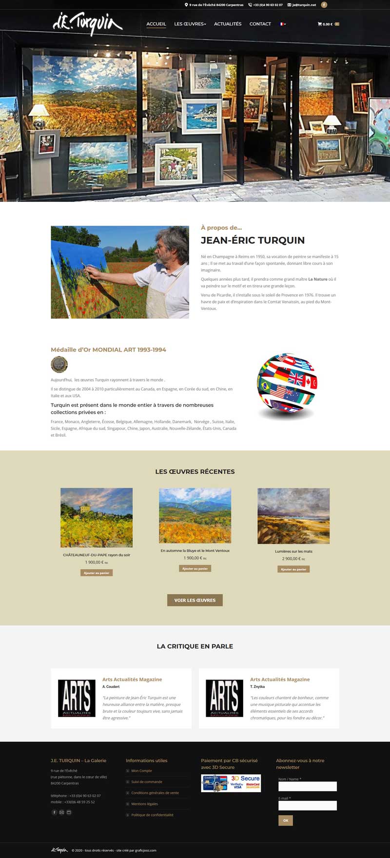 graficjooz.com création de site carpentras : J. E. Turquin La Galerie