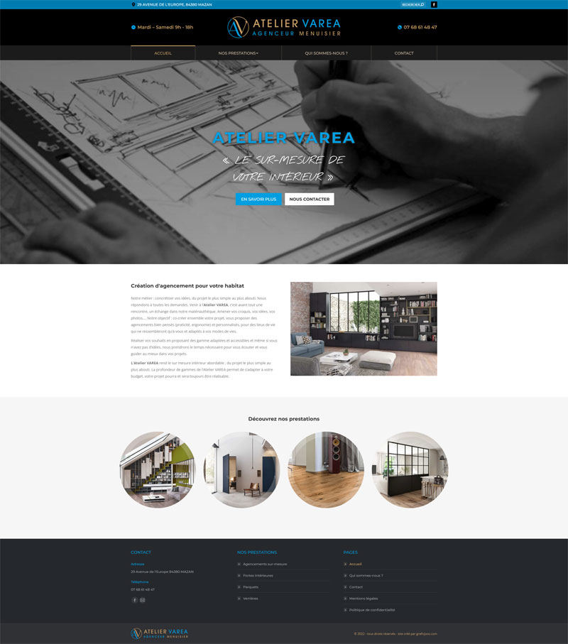graficjooz création du site web Atelier Varea en vaucluse