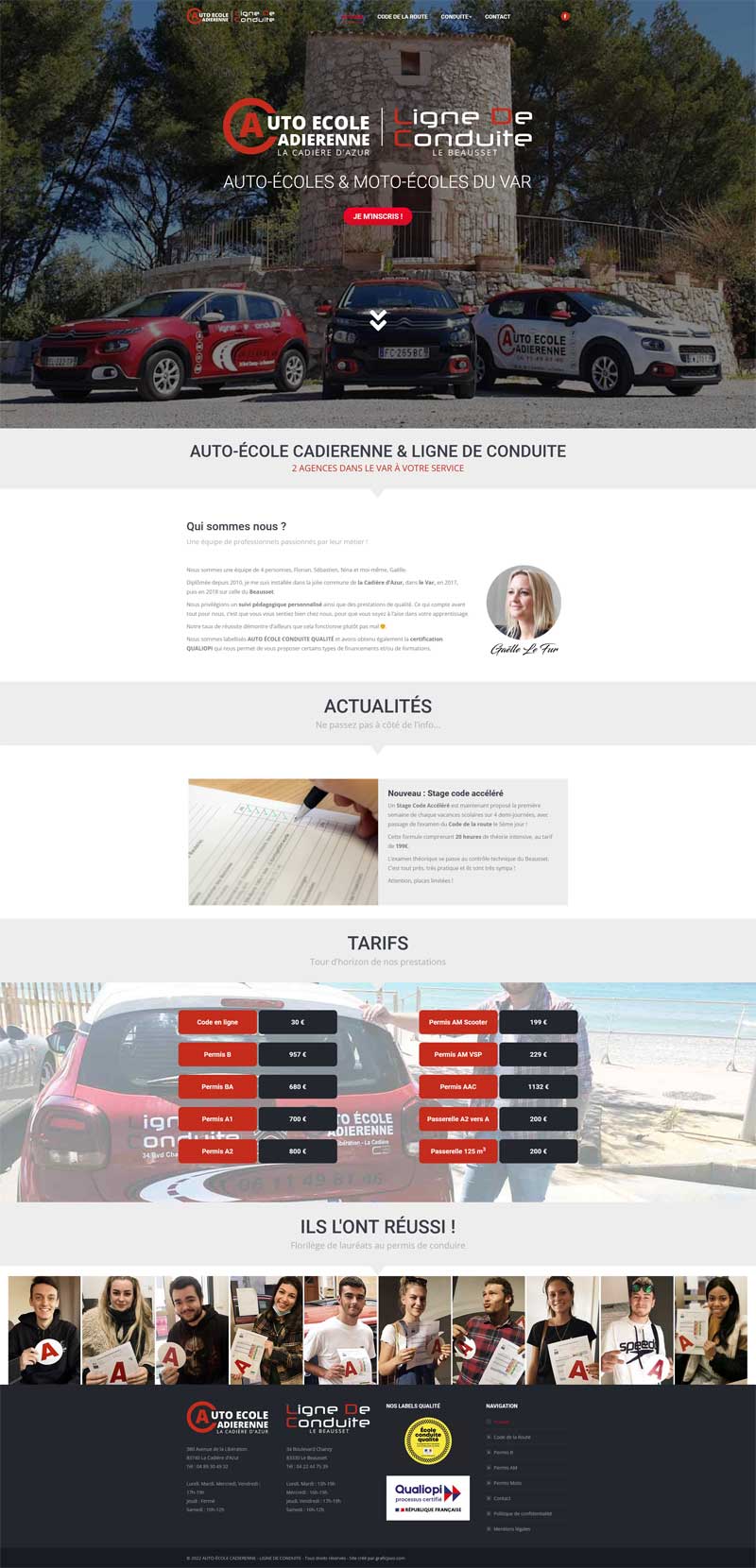 création de site web vaucluse auto-école