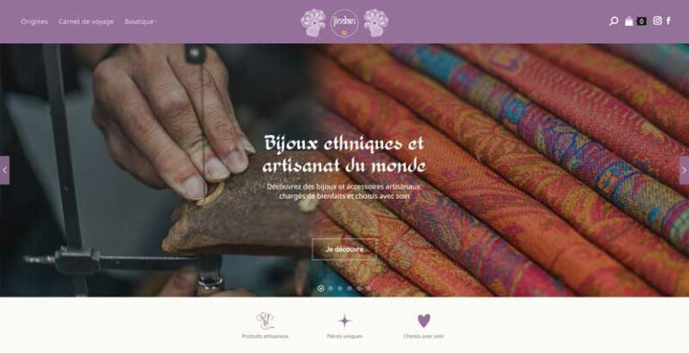 Site Jindan.fr Bijoux Ethniques by Graficjooz