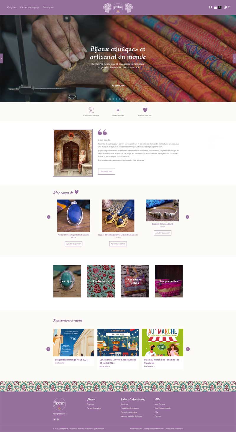 Site Jindan.fr Bijoux Ethniques by Graficjooz