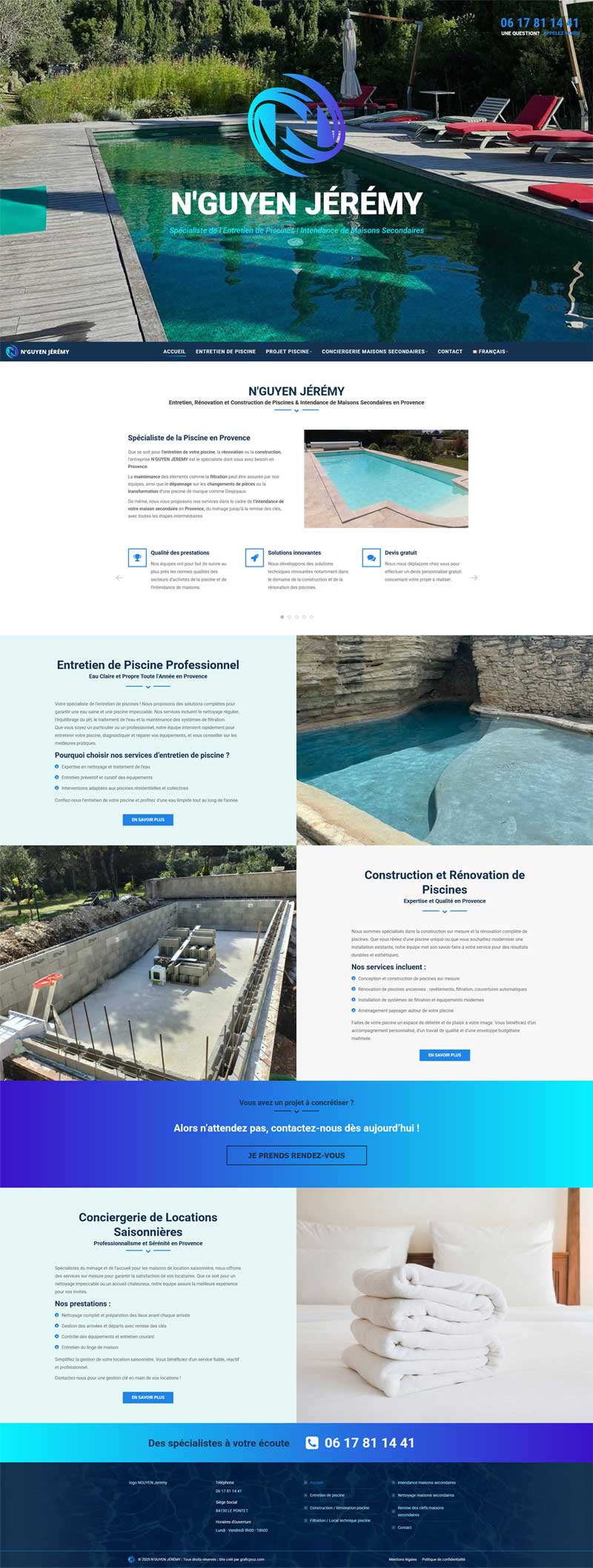 Création Site Entretien Piscine Provence by Graficjooz