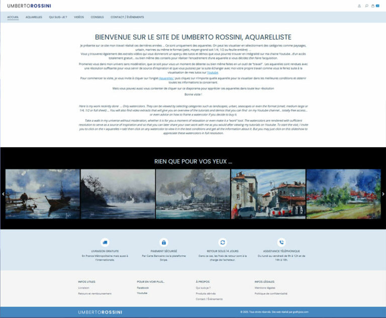 Création Site Aquarelliste Umberto Rossini by Graficjooz