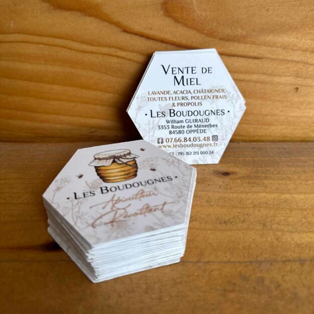 Réalisation carte de visite hexagonale